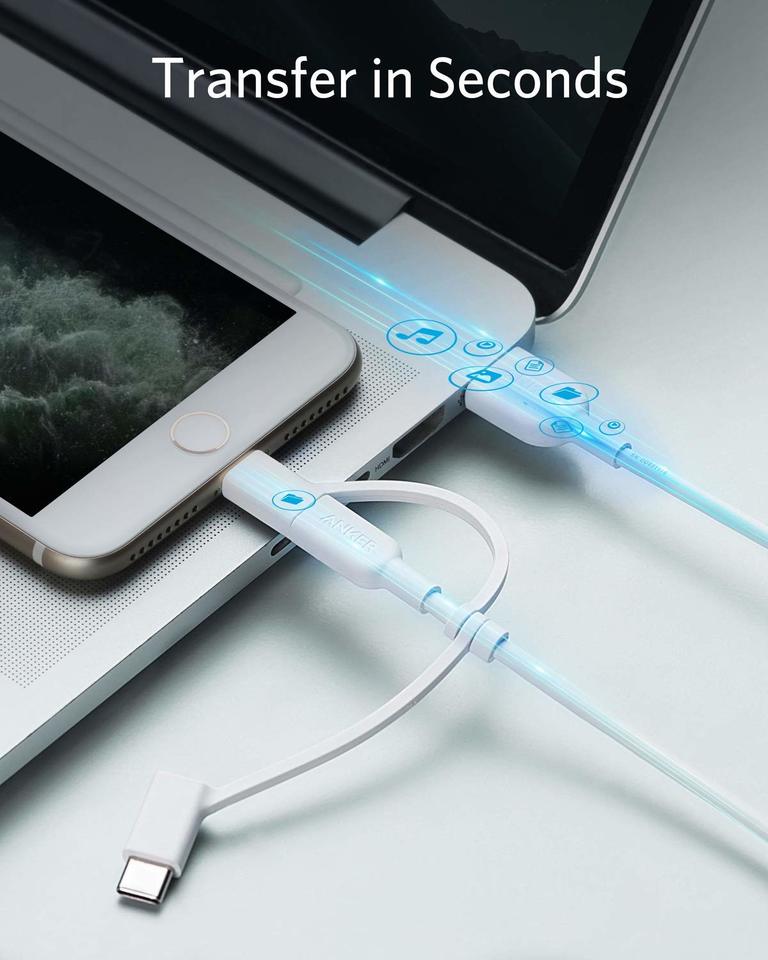 Anker cable connecting mobile device and laptop with fast transfer