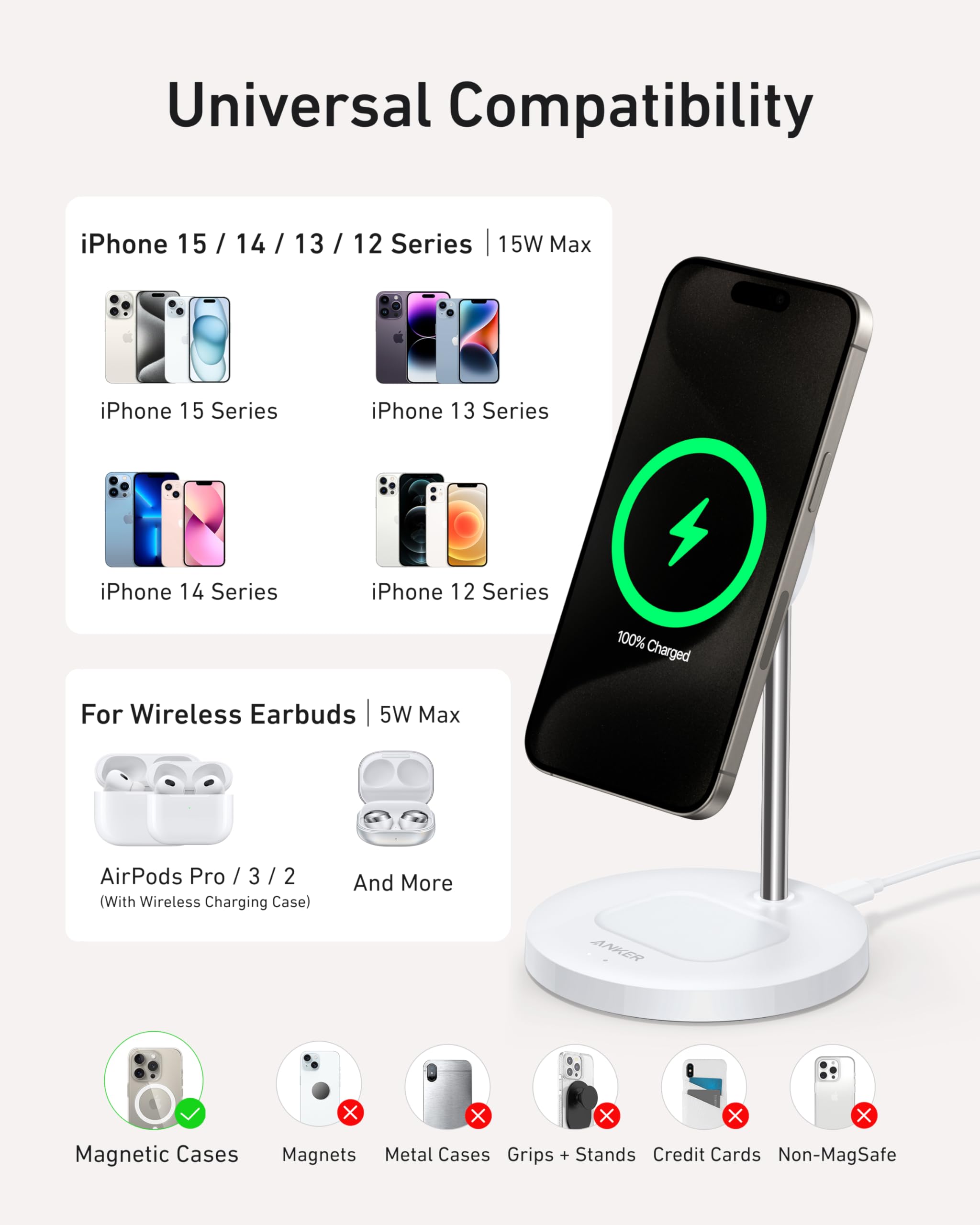 Anker wireless charger with magnetic case for dual devices