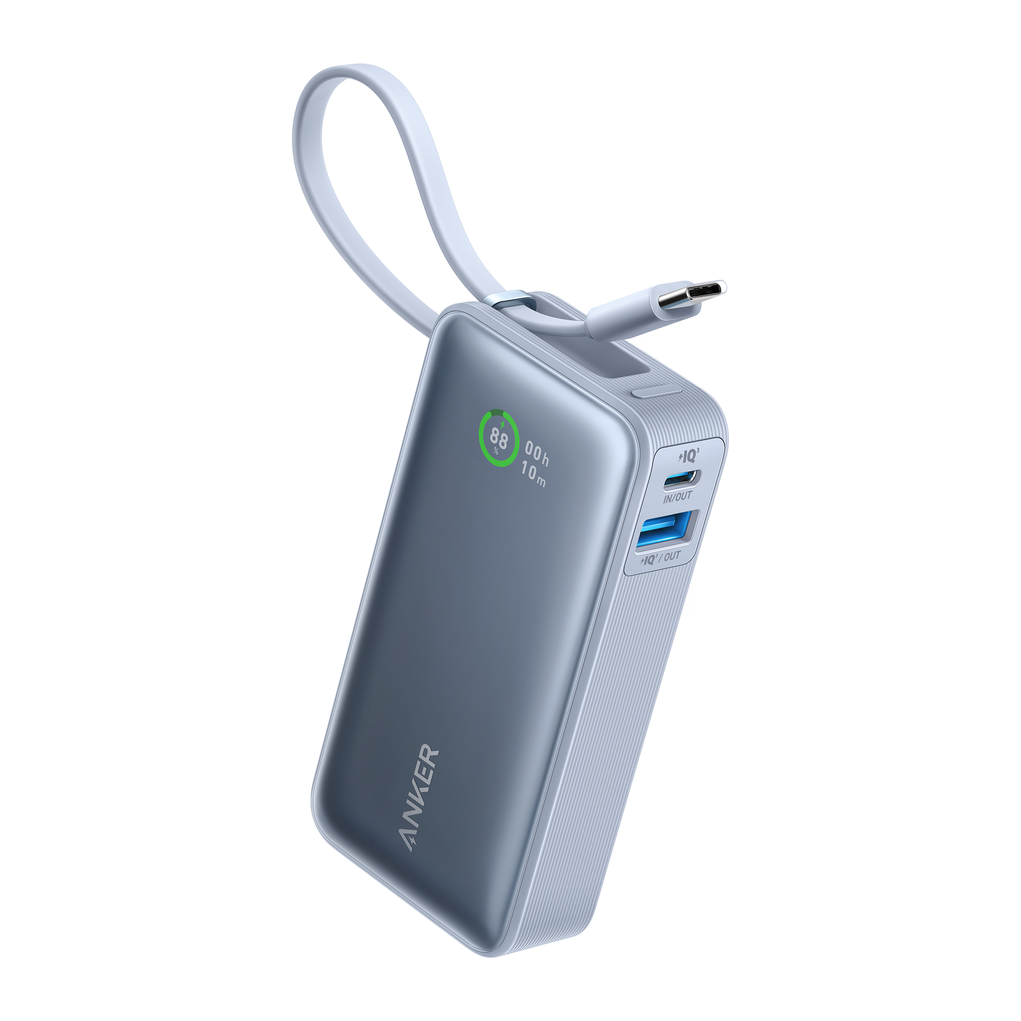 Nano Power Bank (30W, Built-In USB-C Cable)