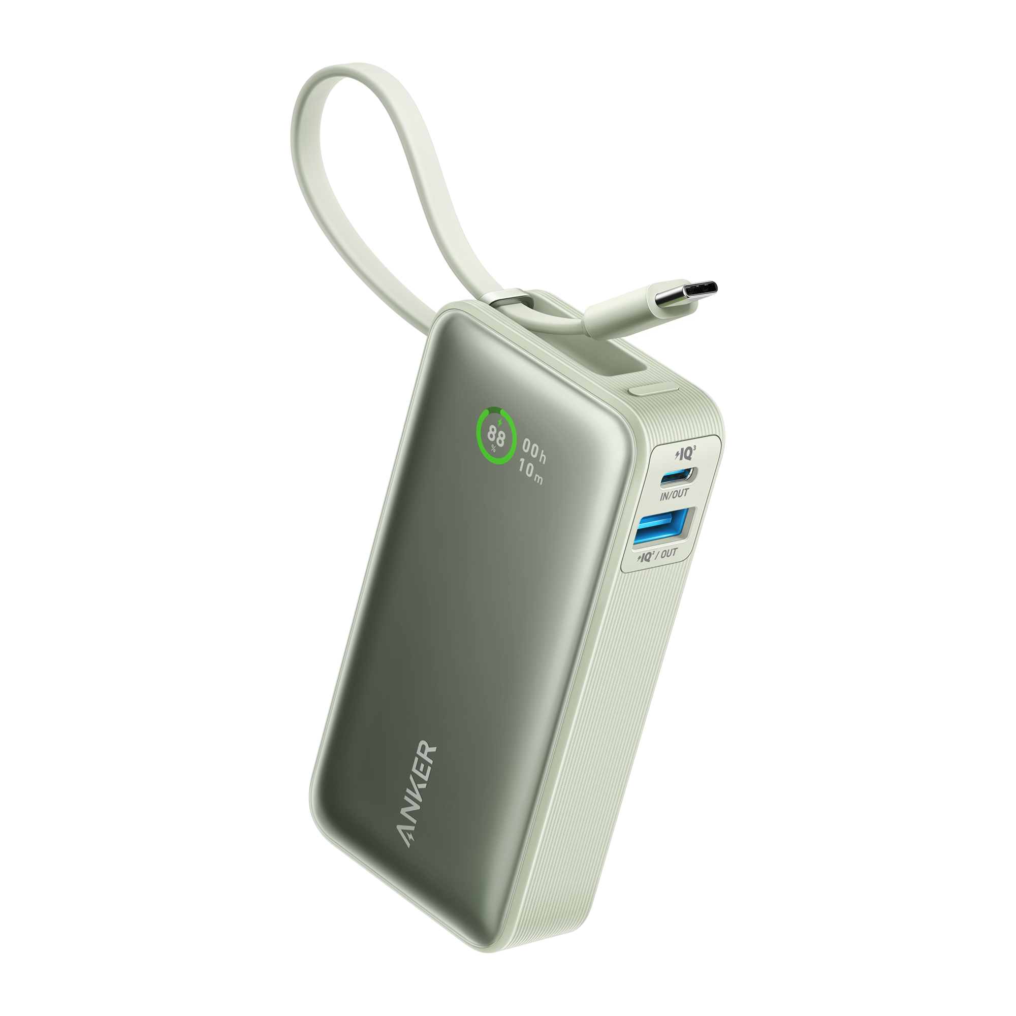Nano Power Bank (30W, Built-In USB-C Cable)