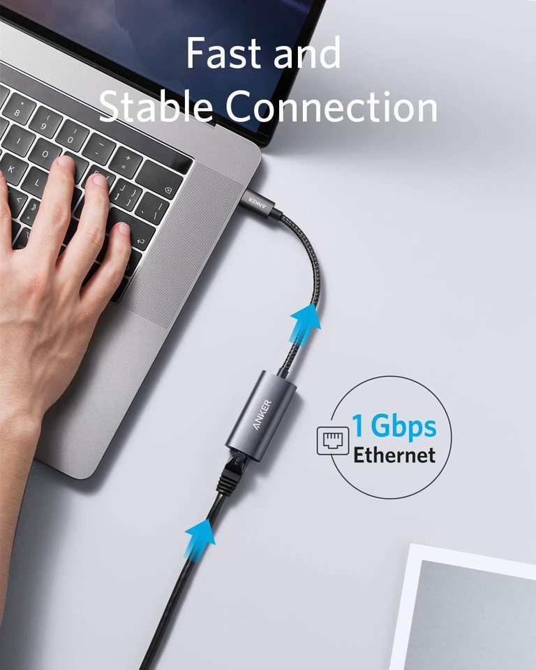 Anker adapter with laptop for fast stable connection