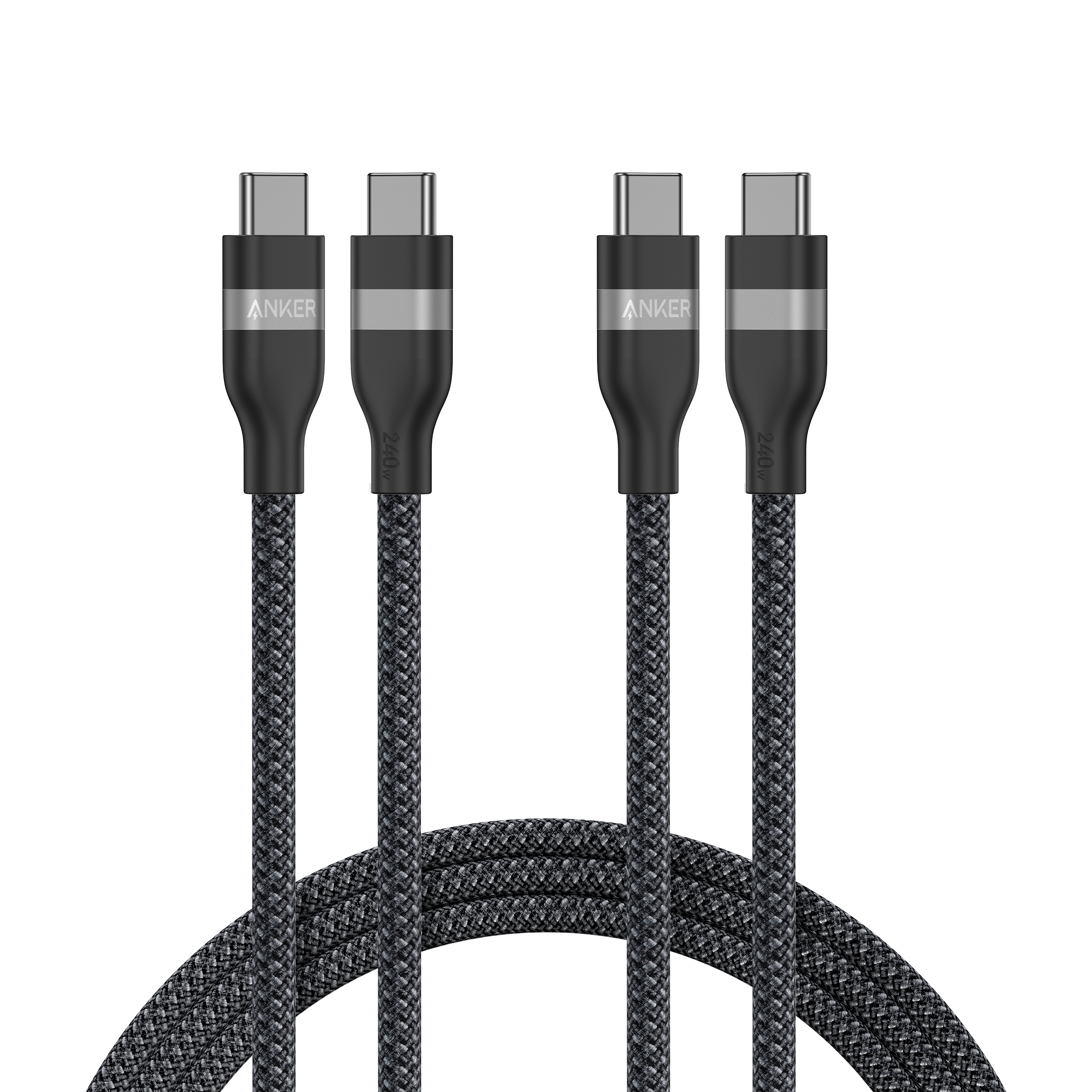 USB-C to USB-C Cable (3 ft / 6 ft, 240W, Upcycled-Braided, 2-Pack)