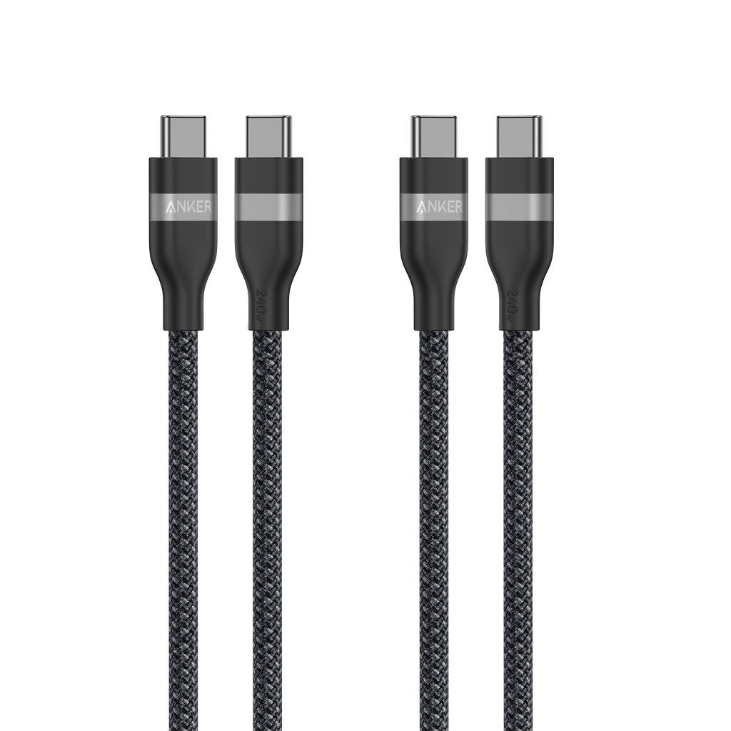 USB-C to USB-C Cable (3 ft / 6 ft, 240W, Upcycled-Braided, 2-Pack)
