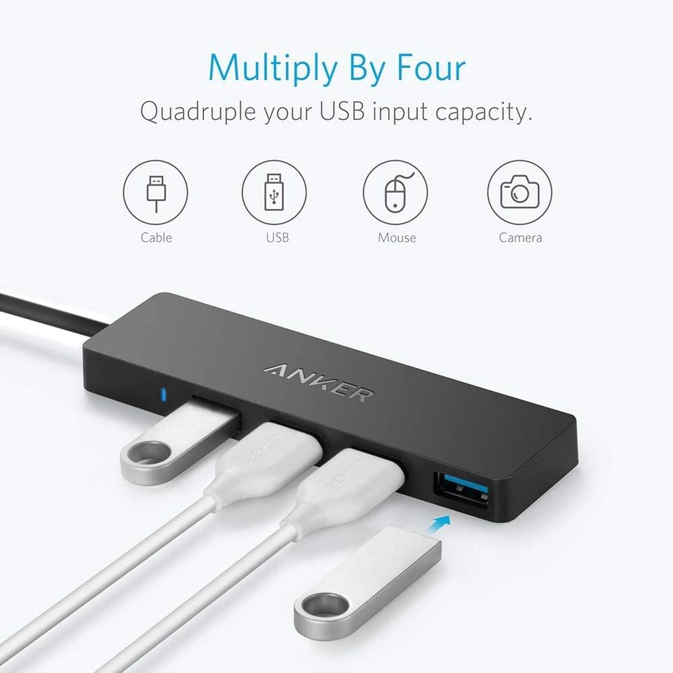 Anker USB hub with four ports for Cable