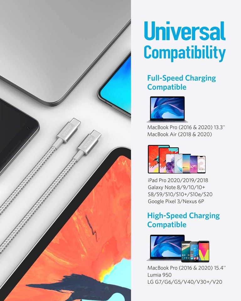 Anker cable with universal compatibility for charging