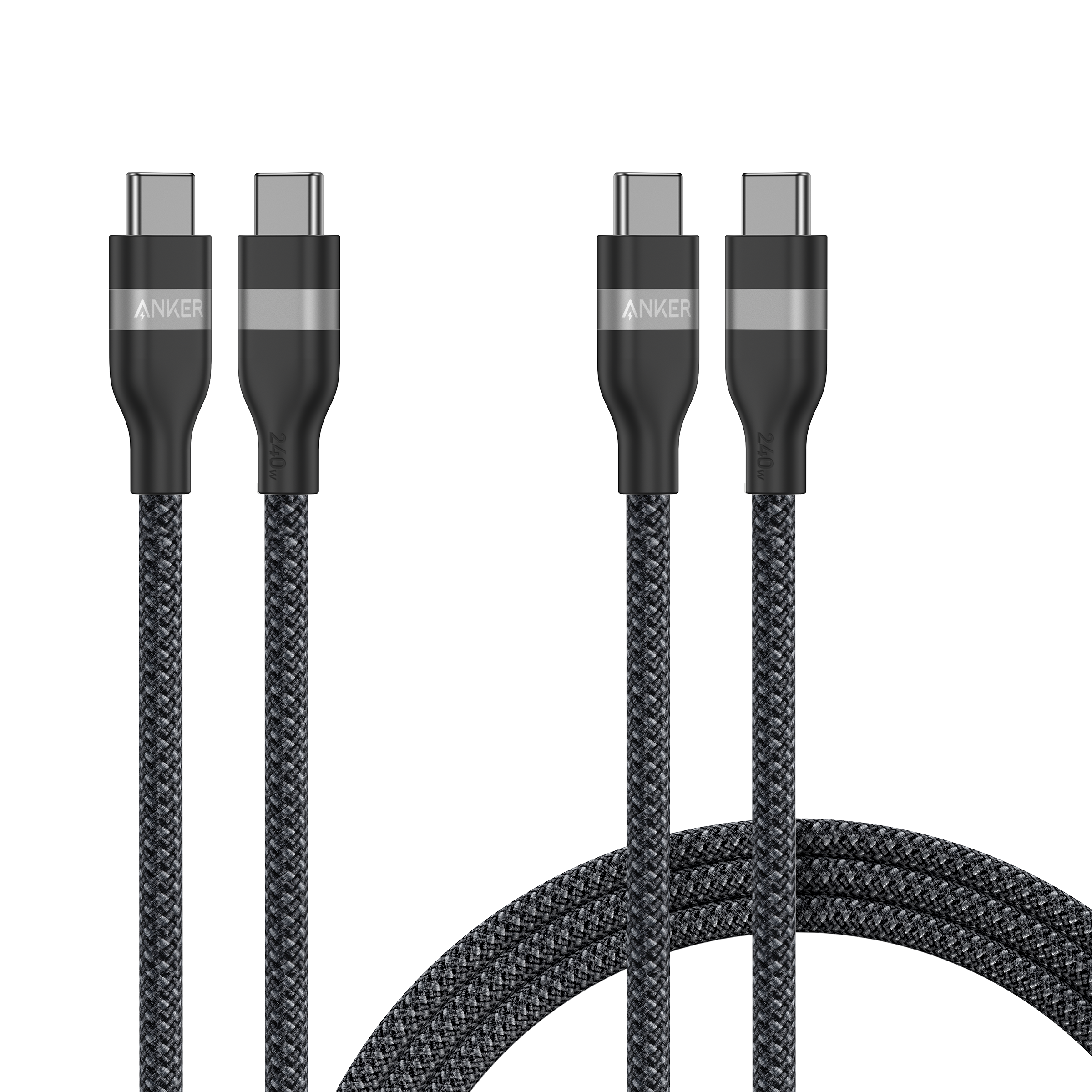 USB-C to USB-C Cable (3 ft / 6 ft, 240W, Upcycled-Braided, 2-Pack)