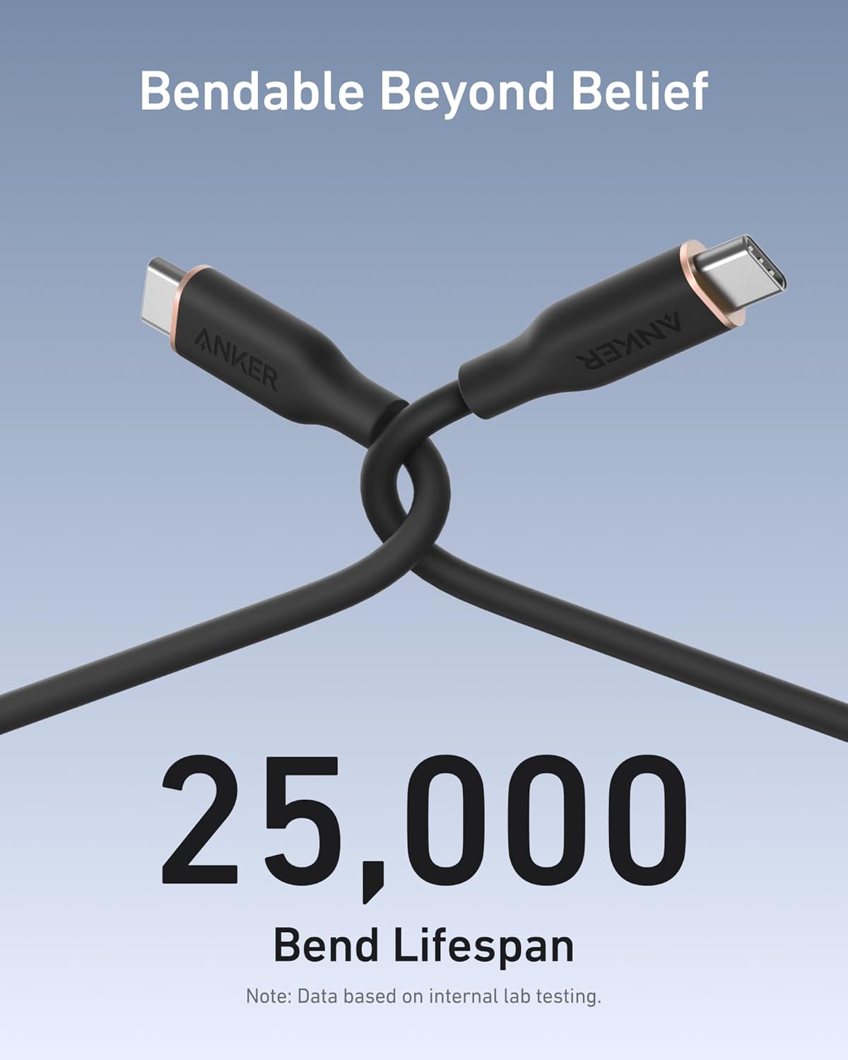 Anker 643 USB-C to USB-C Cable (Flow, Silicone, 240W, 2-Pack, Midnight Black)