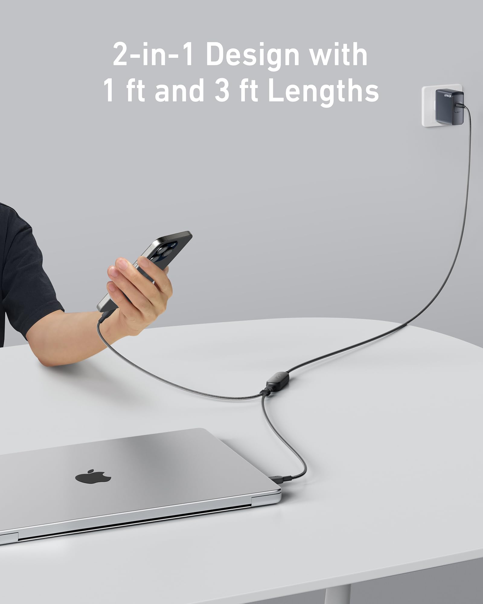 Anker PowerPort with phone and laptop for 2-in-1 Design