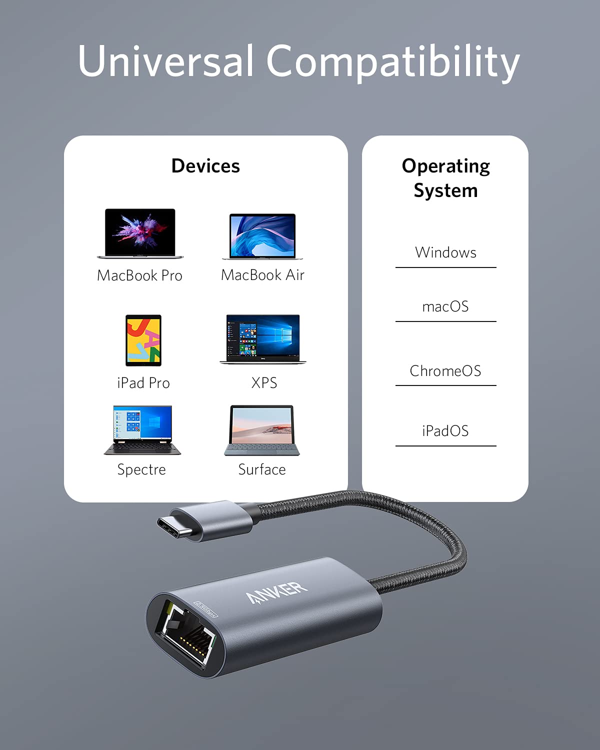 Refurbished Anker PowerExpand USB-C to 2.5 Gbps Ethernet Adapter