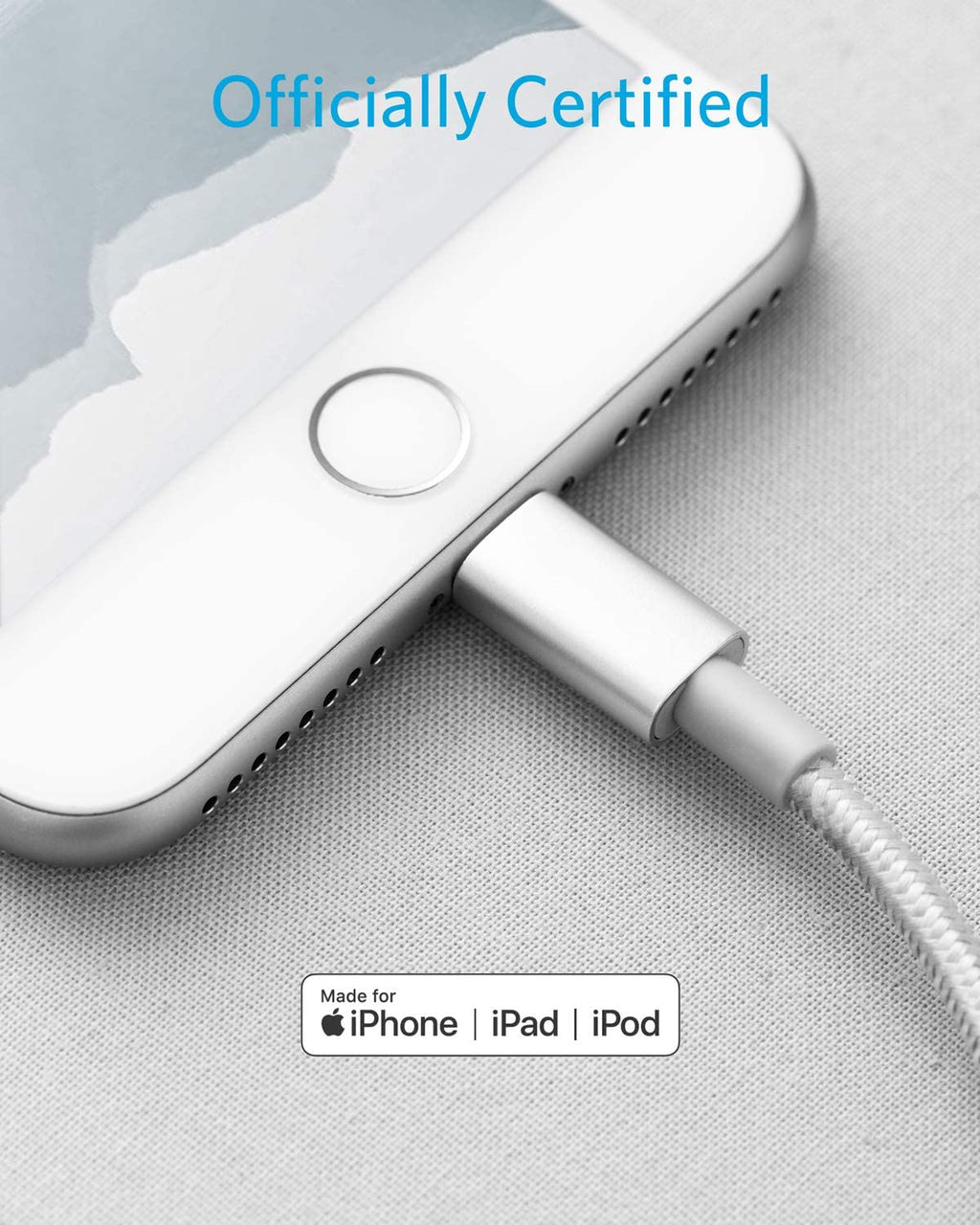 Anker cable with official certification for iPhone, iPad, iPod