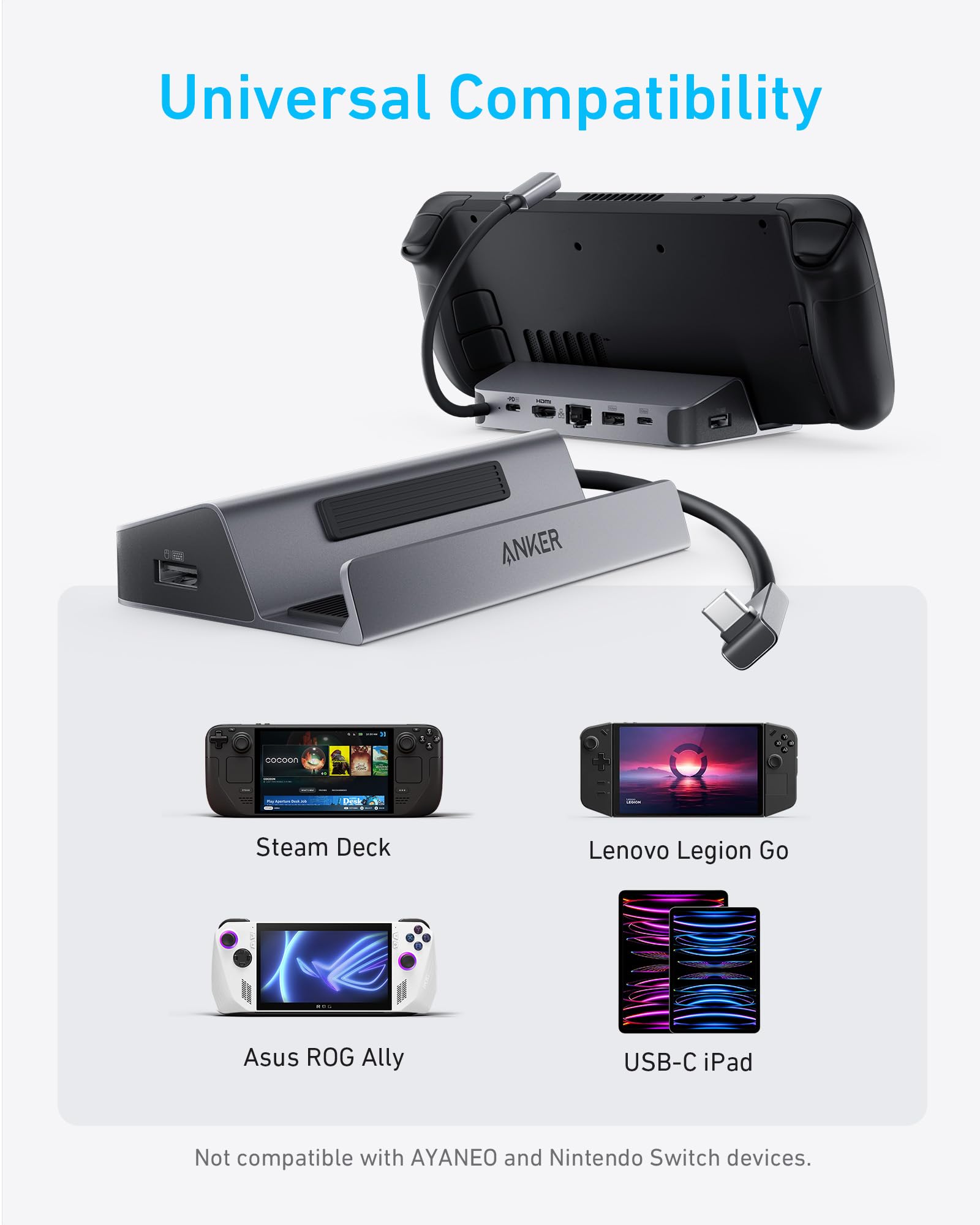 Anker with universal compatibility for gaming devices