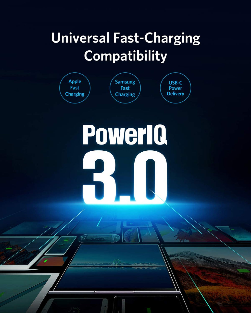 Anker PowerIQ 3.0 for universal fast charging compatibility
