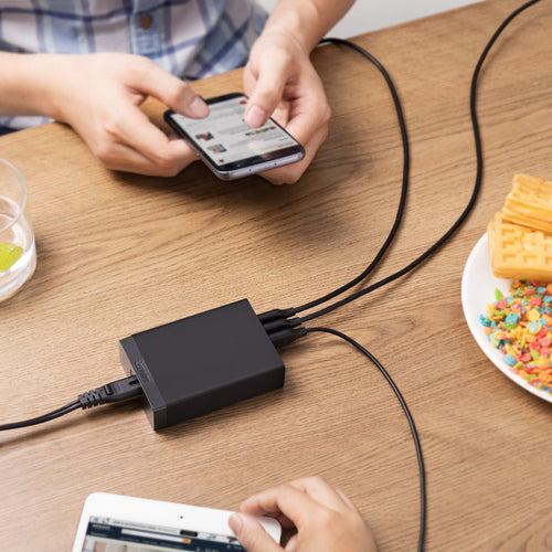 Anker charger with multiple cables for device connection