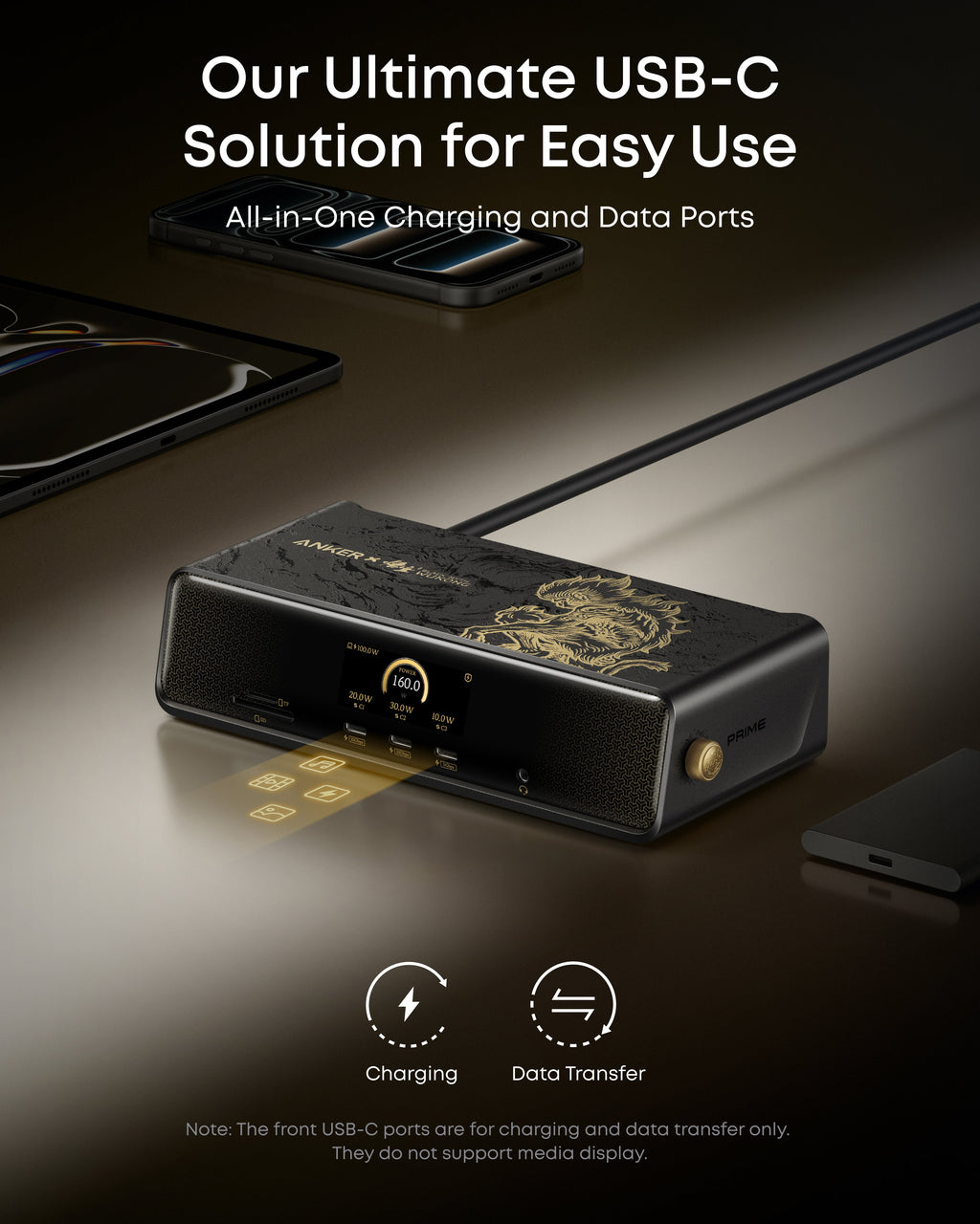 Anker USB-C with charging and data ports for easy use
