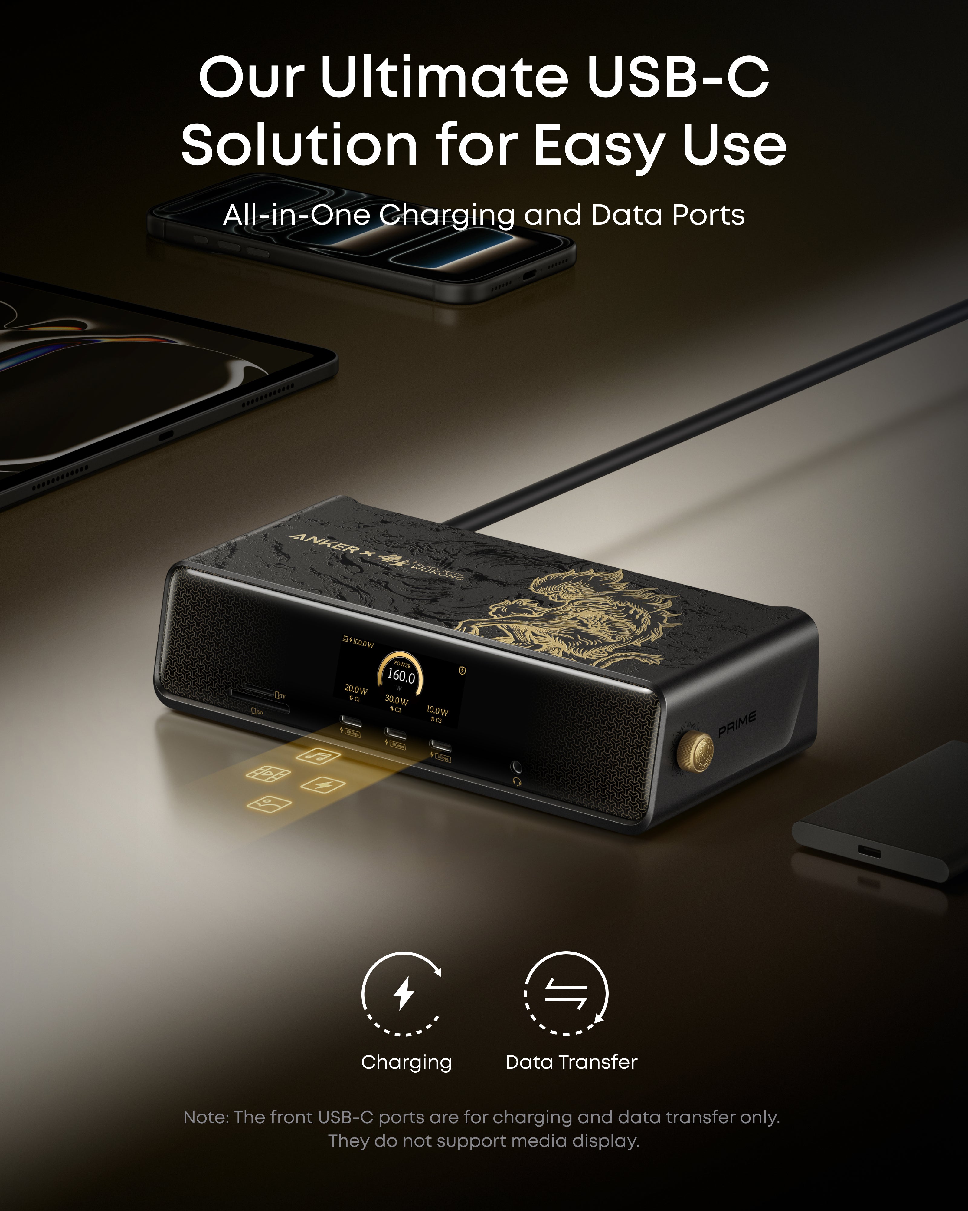 Anker USB-C with charging and data ports for easy use
