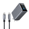Prime Charger (100W, 3 Ports, GaN) and Prime USB-C to USB-C Cable (240W, Upcycled-Braided)