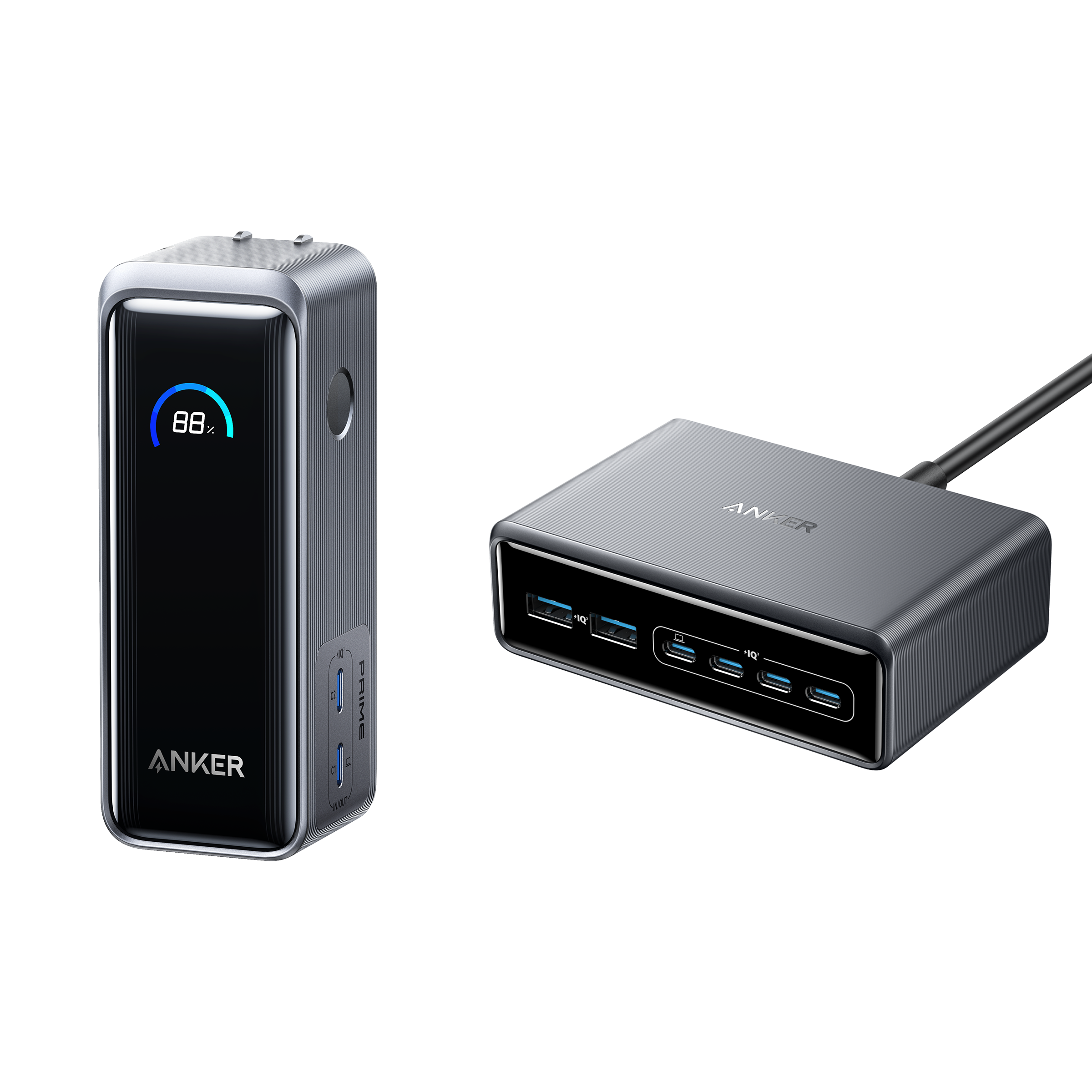Prime Power Bank (9.6K, 65W, Fusion) and Charger (200W, 6 Ports, GaN)