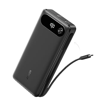 Power Bank (20K, 87W, Built-In USB-C Cable)