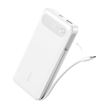 Power Bank (20K, 87W, Built-In USB-C Cable)