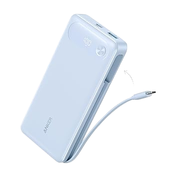 Power Bank (20K, 87W, Built-In USB-C Cable)