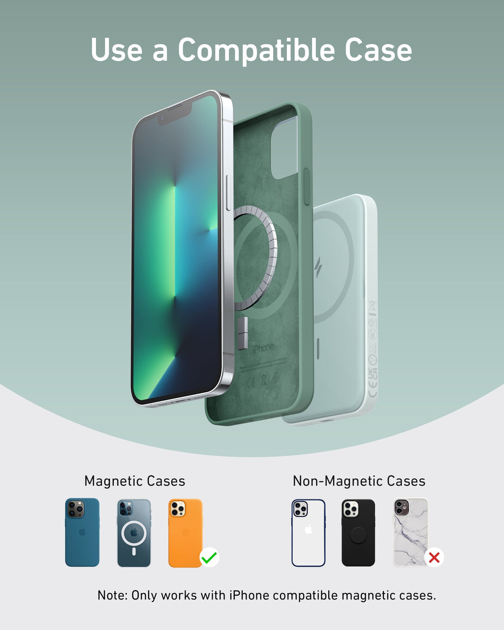 Anker magnetic case for iPhone with compatible accessory