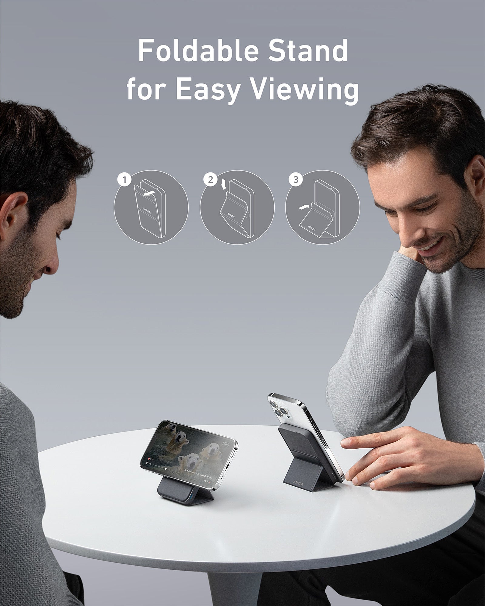 Anker foldable stand for mobile viewing with easy setup