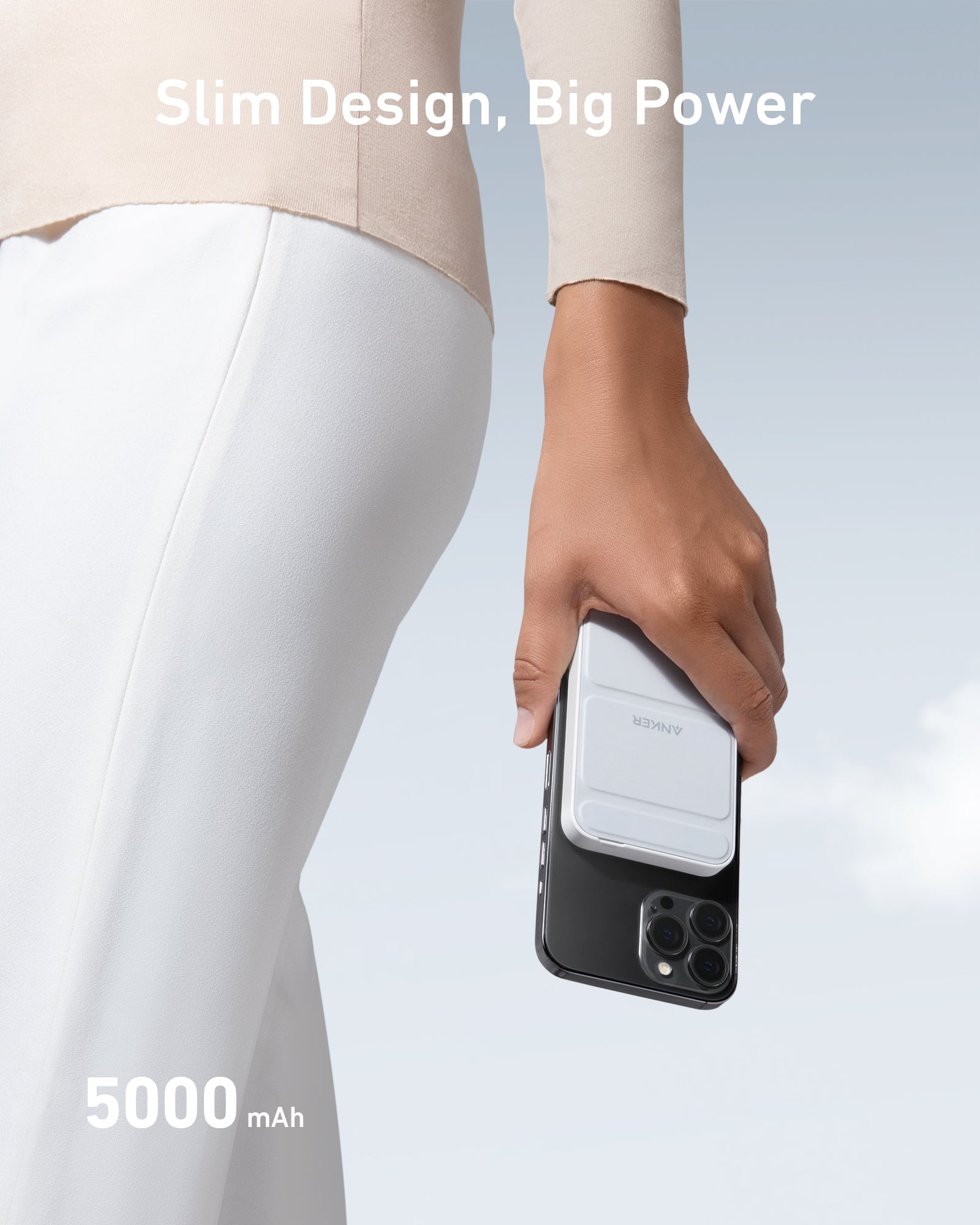 Anker slim power bank with 5000mAh for portable charging