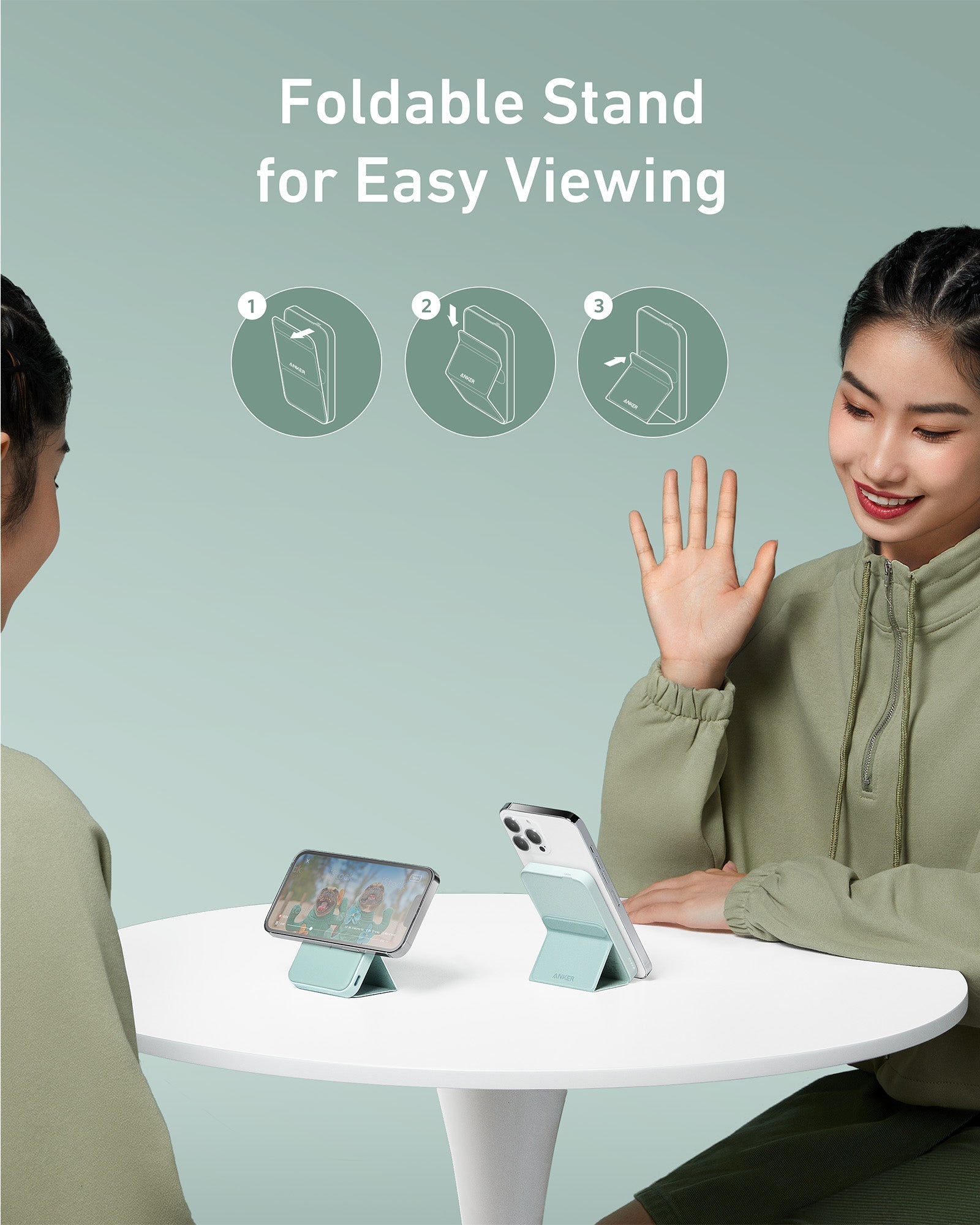 Anker magnetic foldable stand for phones with easy viewing