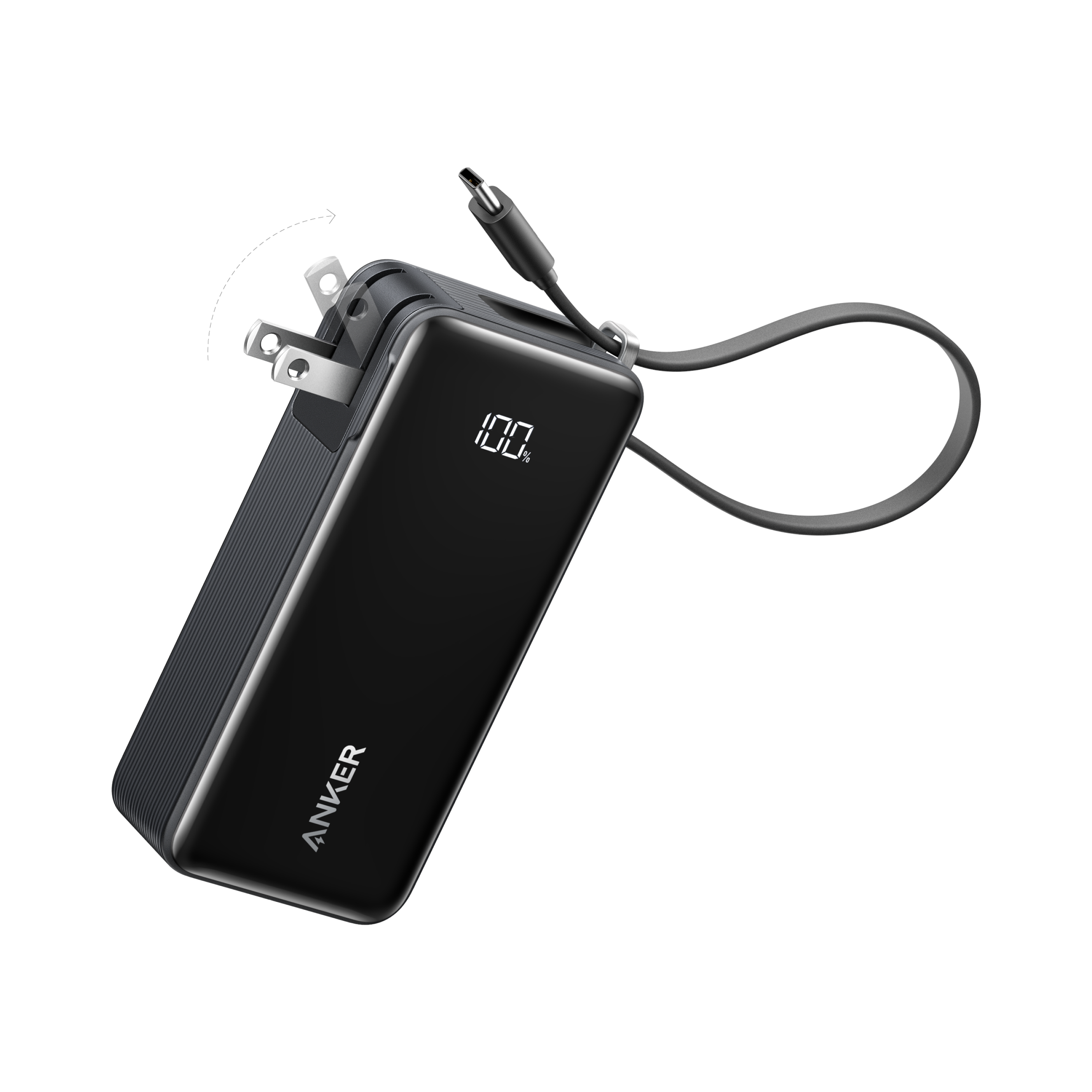 Power Bank (10K, Fusion, Built-In Cable)