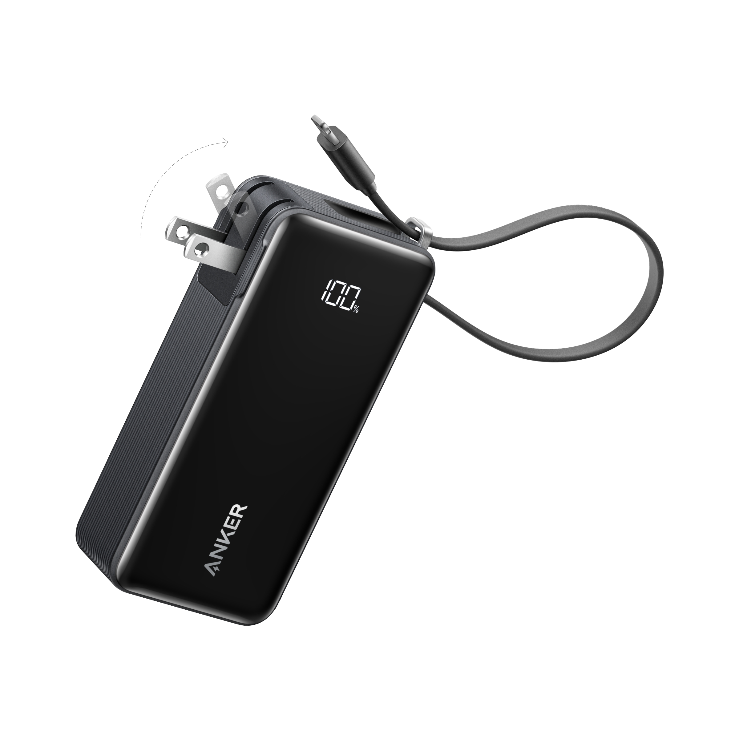 Power Bank (10K, Fusion, Built-In Cable)
