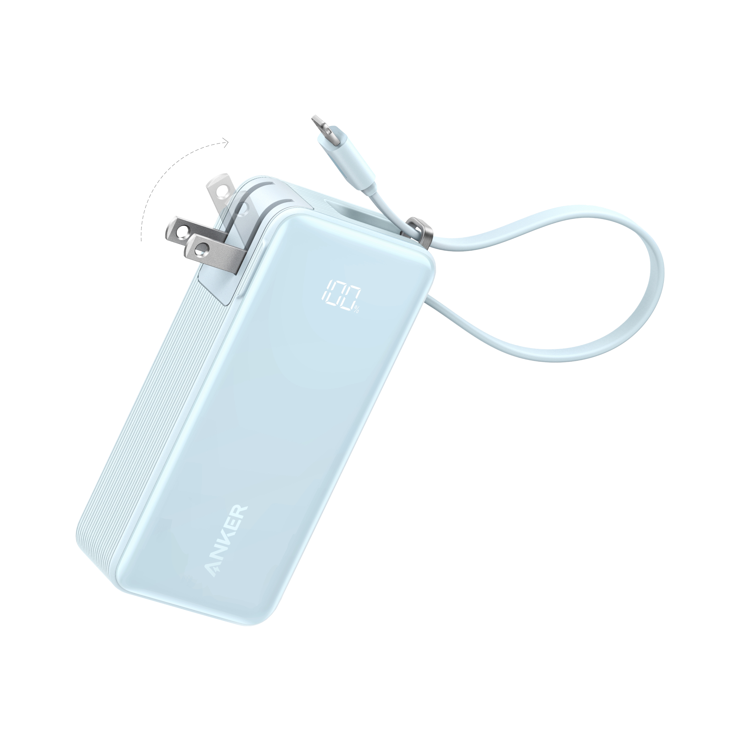 Power Bank (10K, Fusion, Built-In Cable)