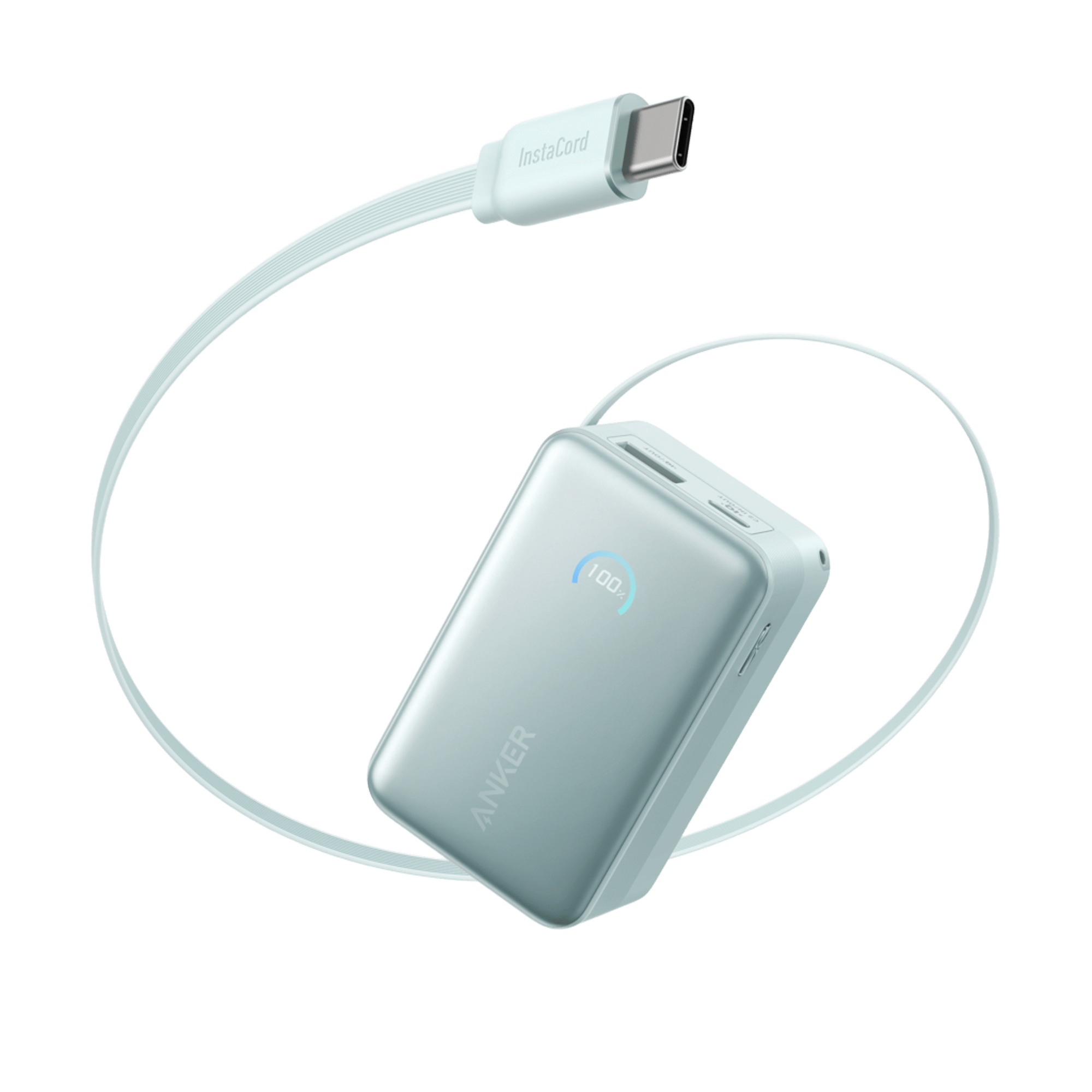 Nano Power Bank (10K, 45W, Built-In Retractable USB-C Cable)