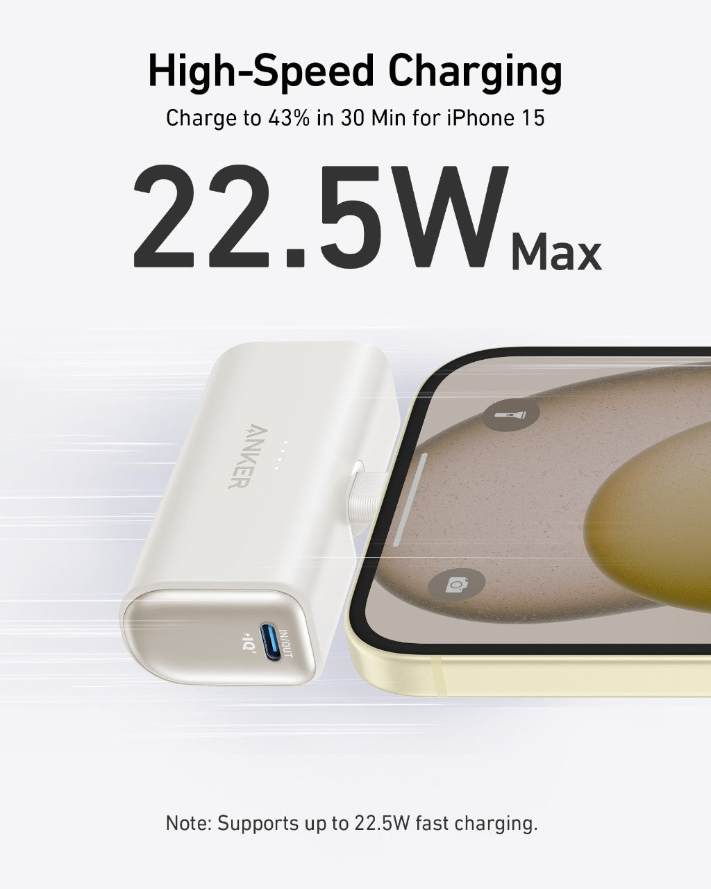 Anker with 22.5W max charging for iPhone 15