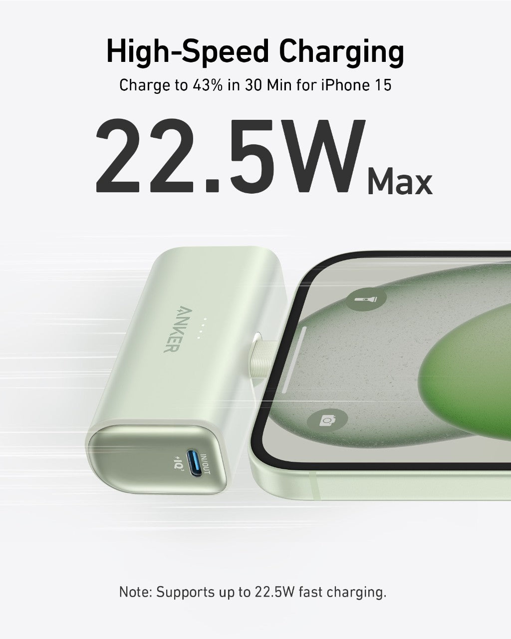Refurbished Anker Nano Power Bank (22.5W, Built-In USB-C Connector)