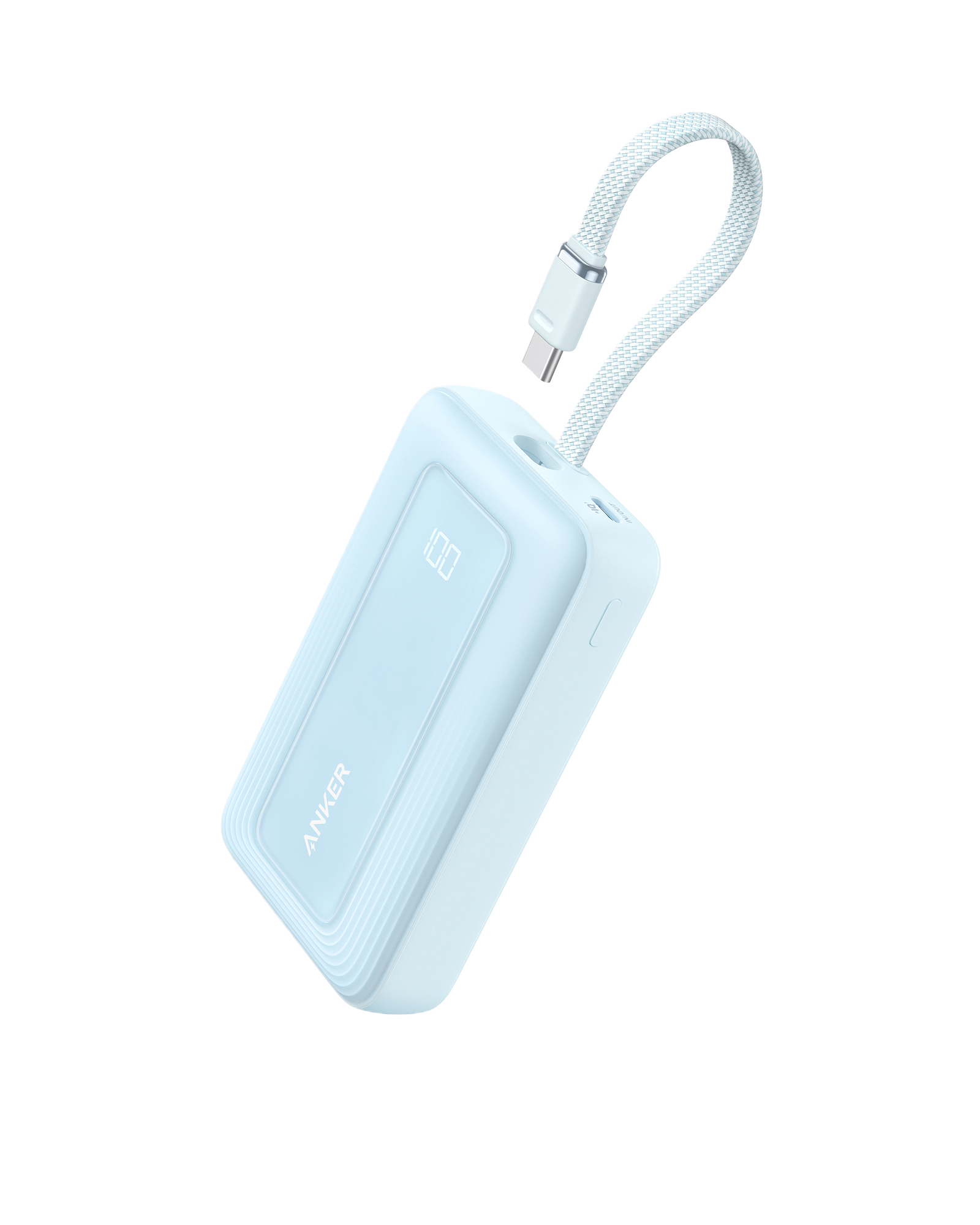 Zolo Power Bank (10K, 30W) with a 5.4-inch (13.7 cm) built-in USB-C cable.