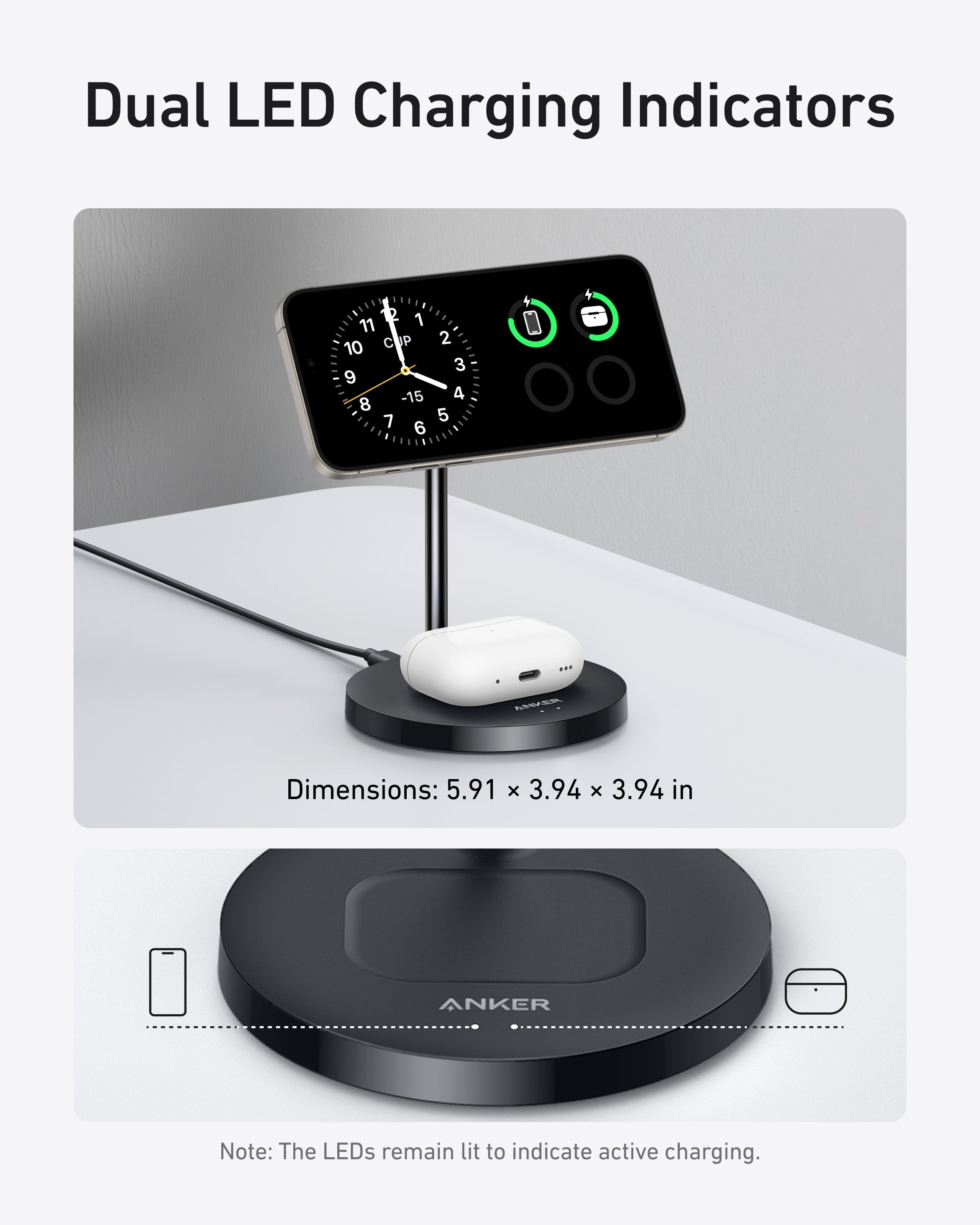 Anker MagGo Wireless Charger (2-in-1, Stand)