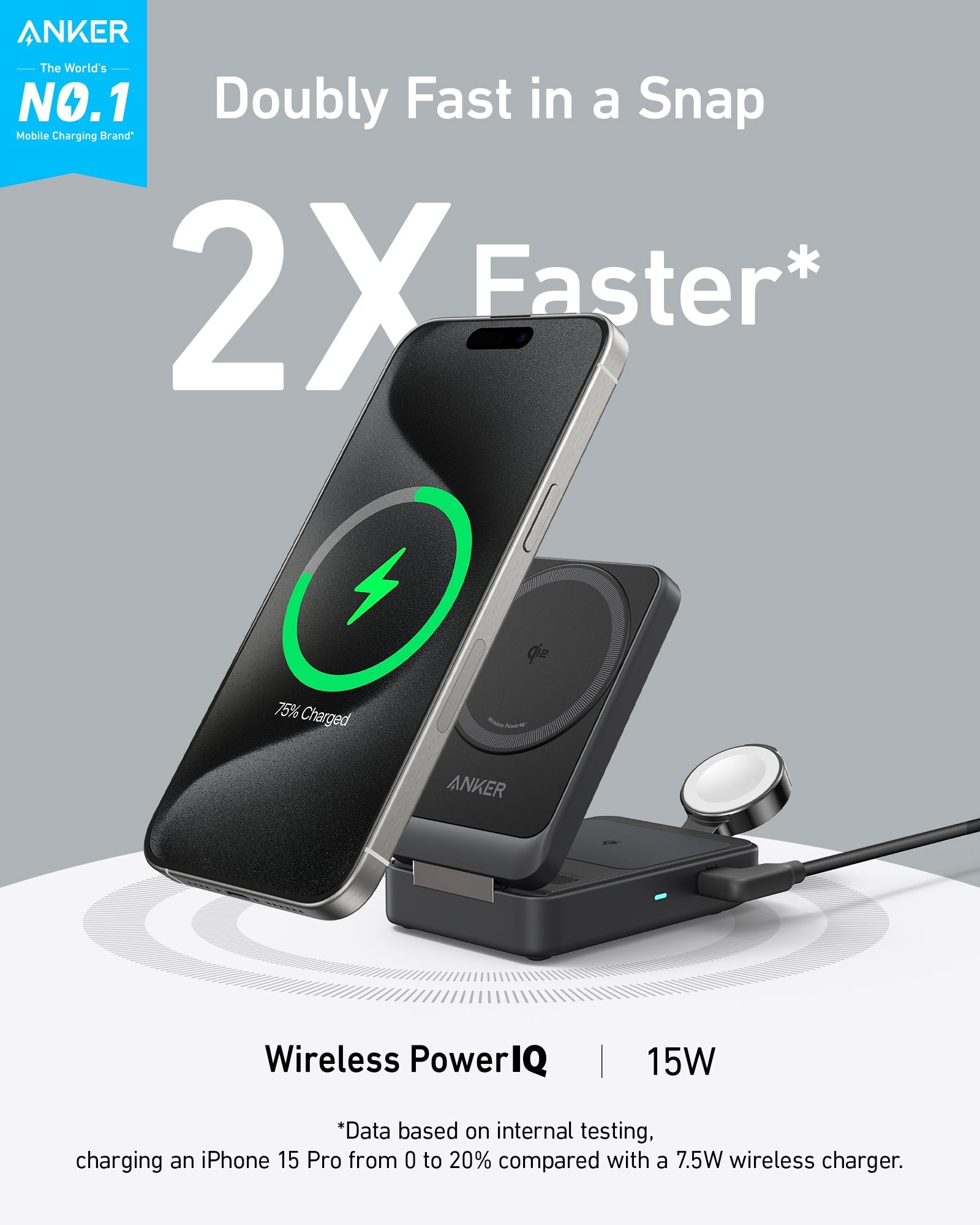 Anker fast charging station with Wireless PowerIQ for convenient device power