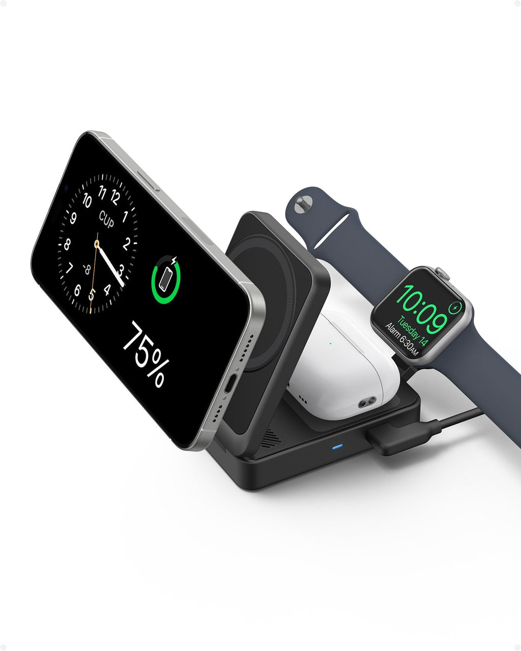 Refurbished Anker MagGo Wireless Charging Station (Foldable 3-in-1)