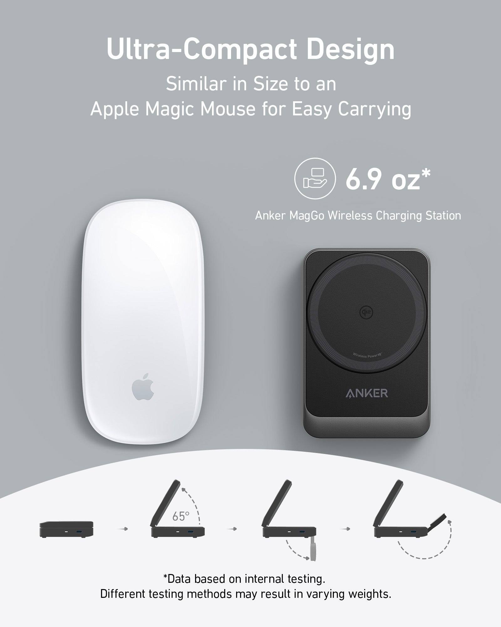 Refurbished Anker MagGo Wireless Charging Station (Foldable 3-in-1)
