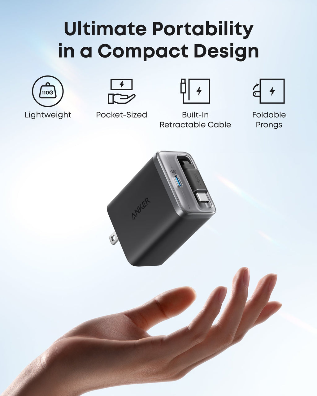 Anker charger with compact design for ultimate portability