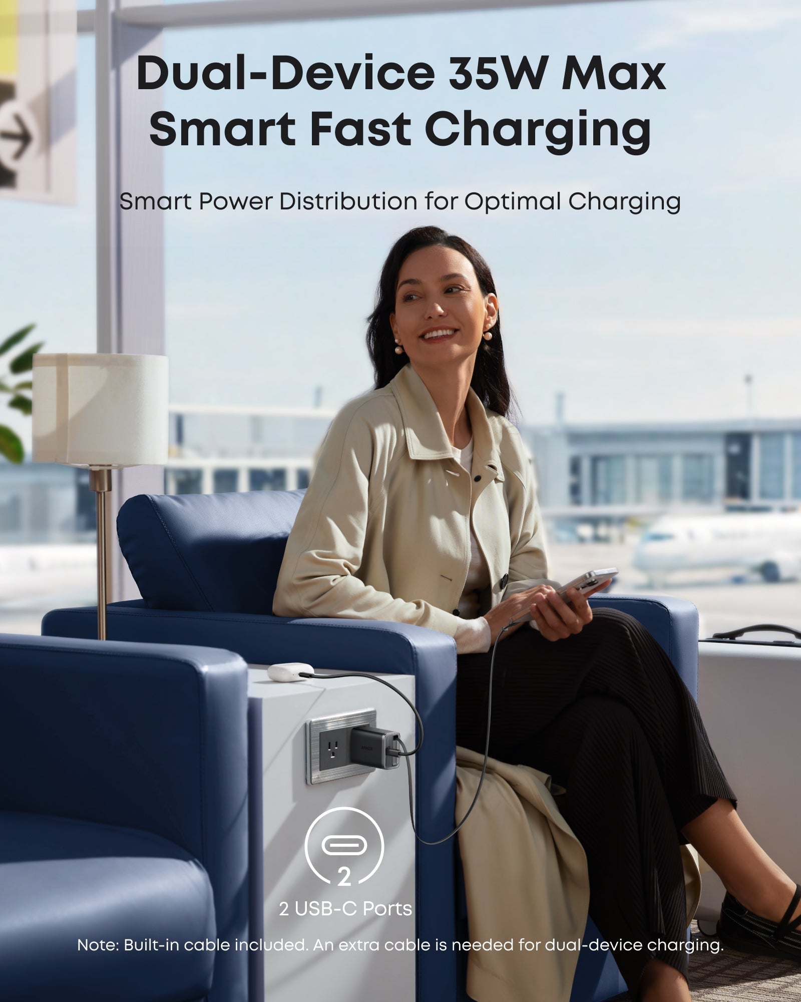 Anker charger with fast charging for travel and airport