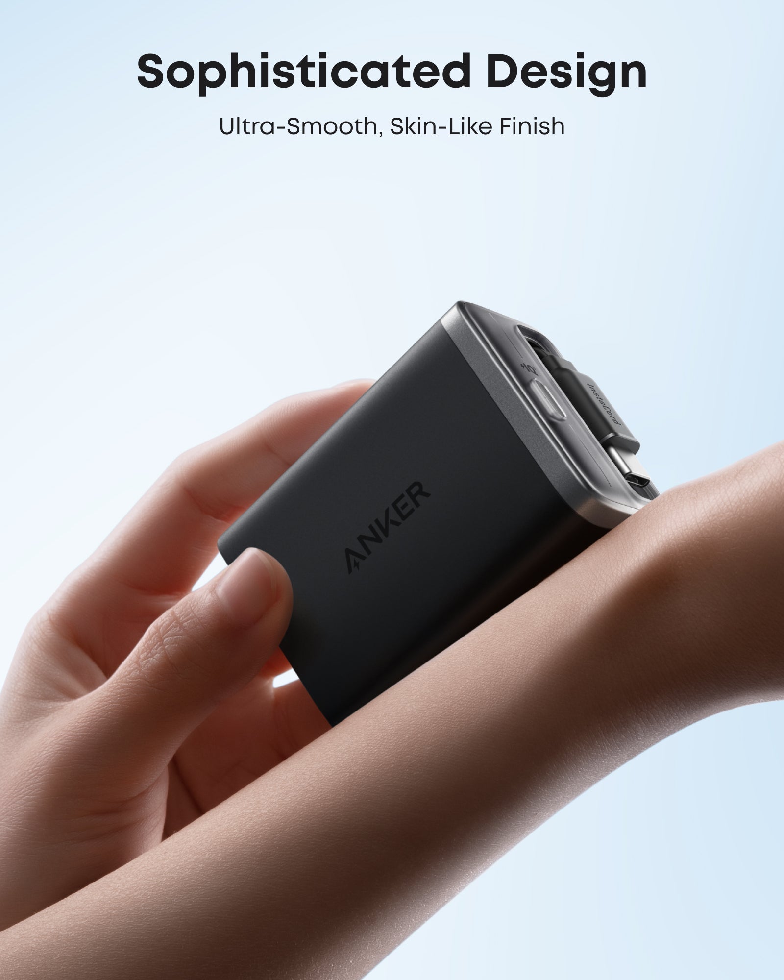 Anker charger with skin-like finish for sophisticated design