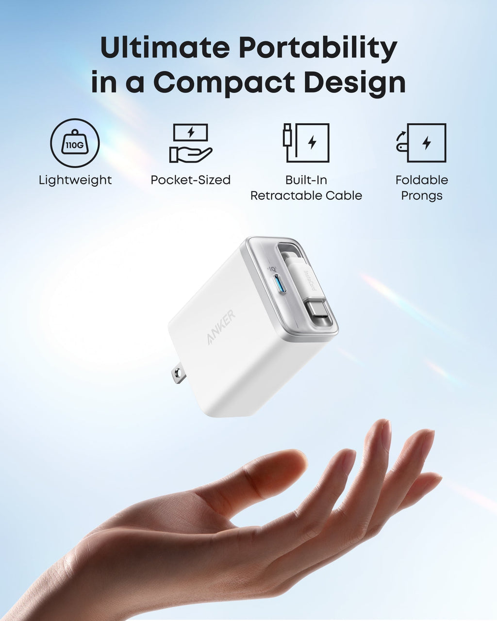 Anker charger with compact design for ultimate portability
