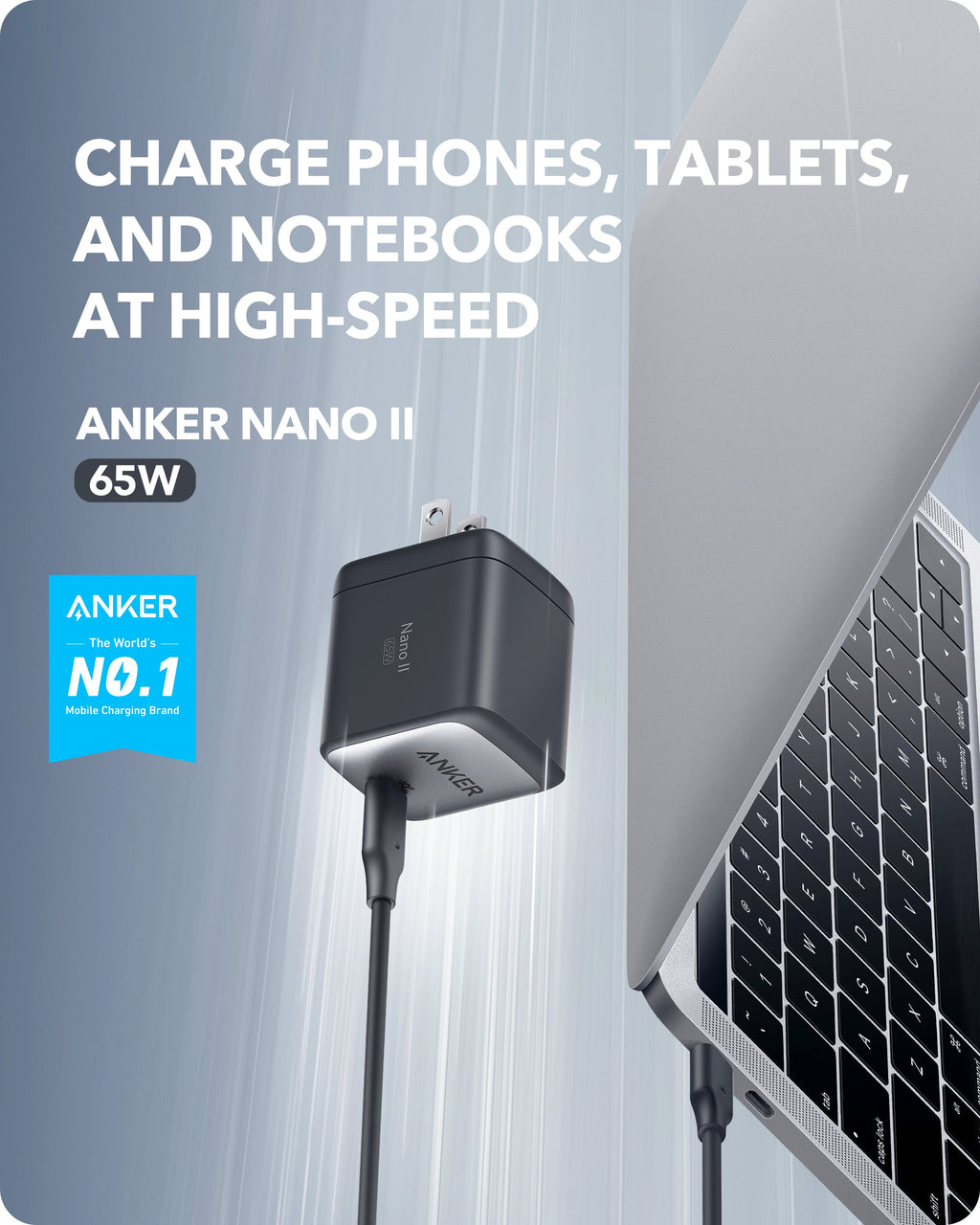 Anker Nano II 65W for charging notebooks with high speed