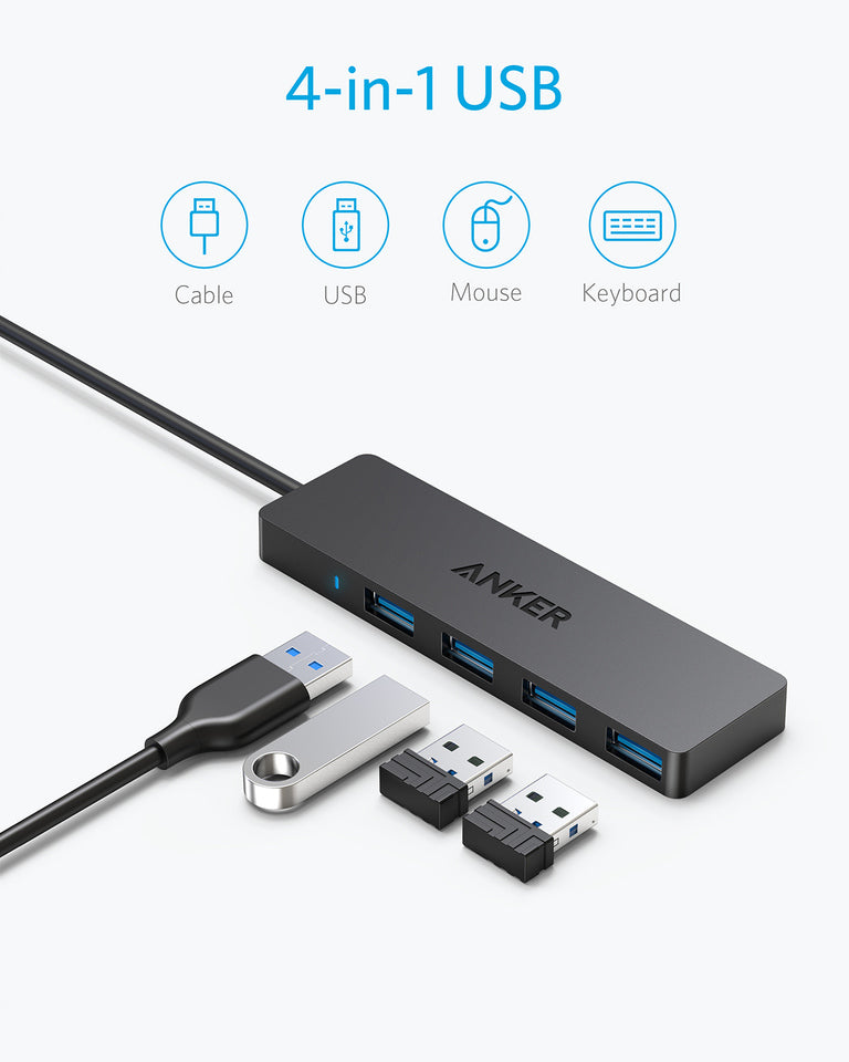 Anker with 4-in-1 USB ports for multiple devices