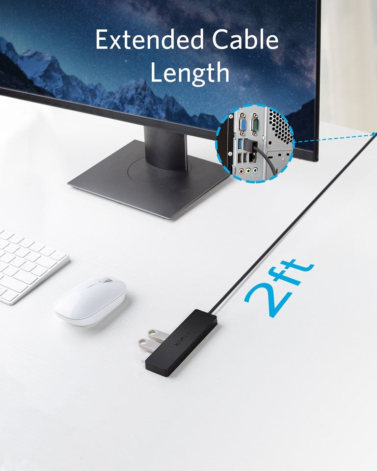 Anker with 2ft cable for extended desktop reach