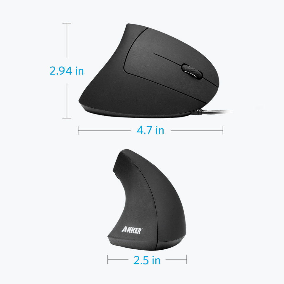 Refurbished Anker Ergonomic Optical USB Wired Vertical Mouse