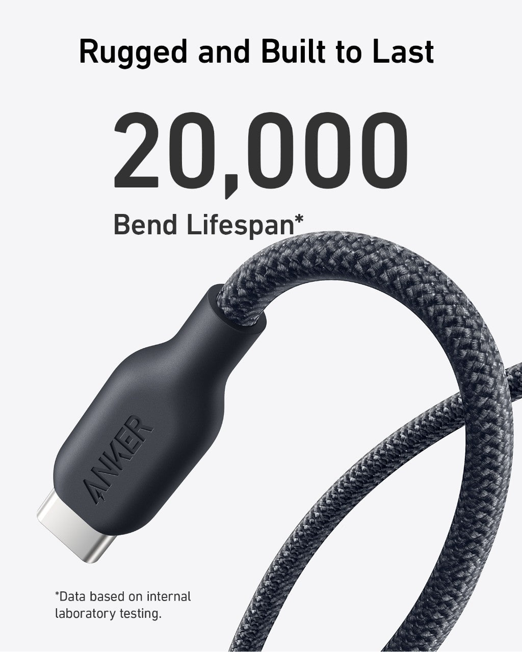 Anker cable with 20,000 bend lifespan for durability
