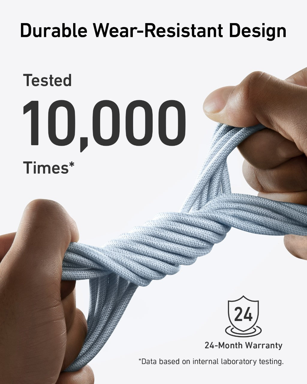 Anker cable with durable design for 10,000 tests