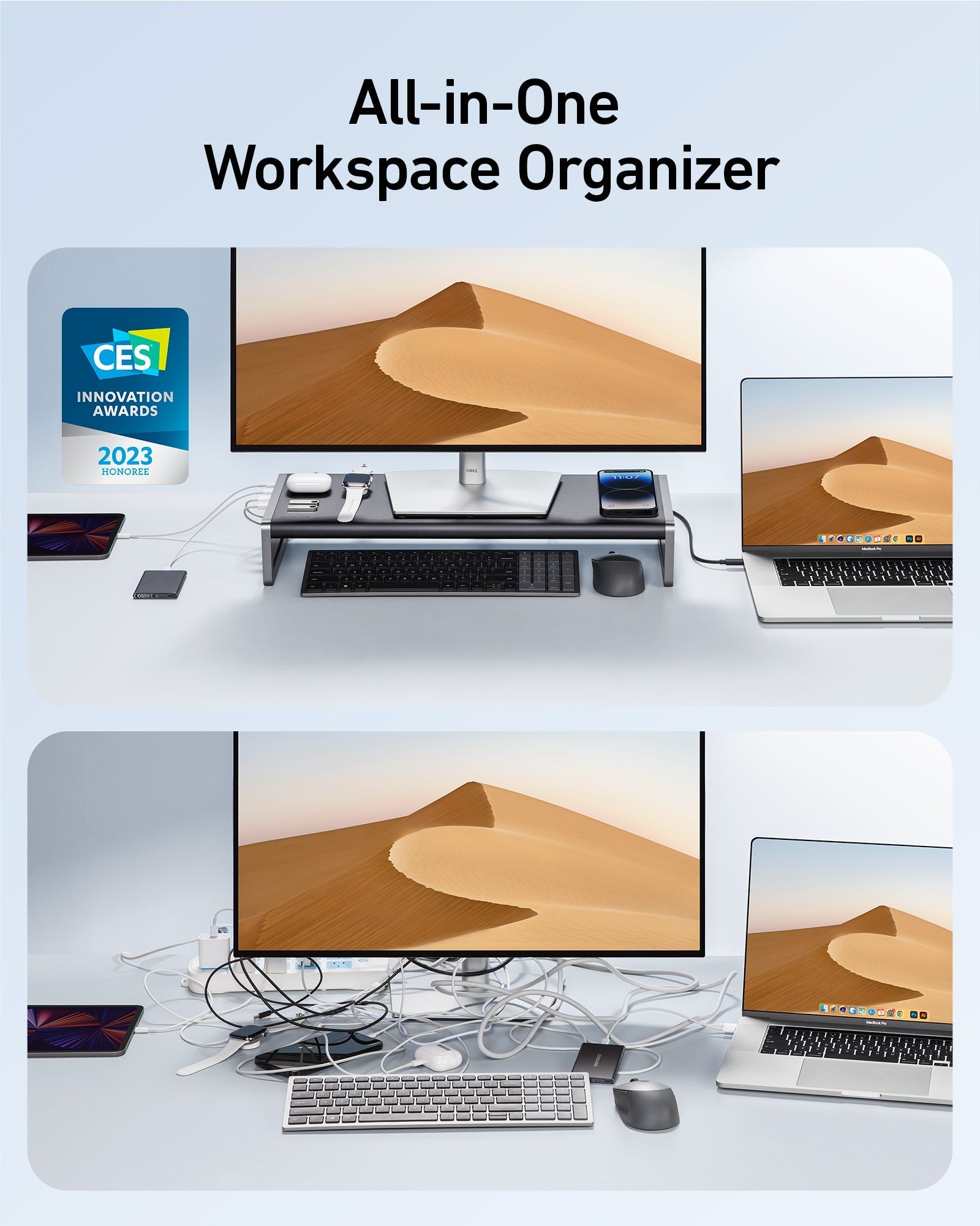 Anker workspace organizer with CES Award for tidy desk